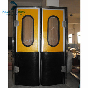 Puerta de tráfico oscilante de doble efecto de acero de color de cocina interior con bloque y ventana - Product Image 4