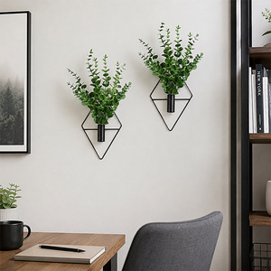 Diamond <b>Wall</b> Mounted Metal Shelf Geometric Plant Holder Black Nordic Style Kitchen Decoration Creative <b>Wall</b> <b>Display</b> Shelves - Product Image 4