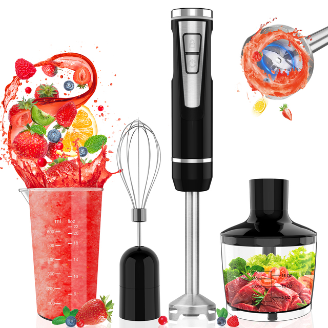 3-in-1 Portable, Multi-functional Variable-speed 8, Rechargeable USB Wireless Hand Blender