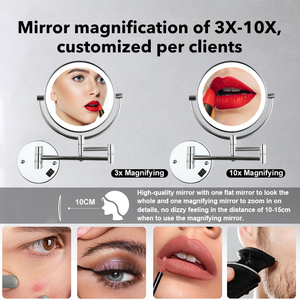 Miroir de maquillage moderne personnalisé en usine avec lumières petit rond encadré <span class=keywords><strong>douche</strong></span> sans buée miroir mural suspendu pour la décoration intérieure - Product Image 4