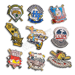 Insignias de solapa profesionales personalizadas, al por mayor, con purpurina, de béisbol - Product Image 1