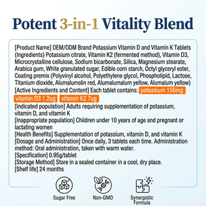 Tabletas de Vitamina D3 K2 de Marca Privada OEM, 5000 UI, para el Apoyo a la Salud Ósea y Cardíaca, Suministro al por Mayor de Fábrica ODM, Precio al por Mayor - Product Image 5