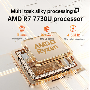 Mini PC de jeu Topton Metal Palm AMD Ryzen 7 7730U 5825U <span class=keywords><strong>5800U</strong></span> R5 7530U <span class=keywords><strong>5600U</strong></span> Nuc Mini Ordinateur NVMe DDR4 Bureau WiFi6 BT5.2 - Product Image 3