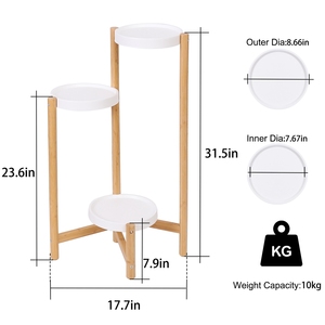Étagères de présentation de <span class=keywords><strong>fleurs</strong></span> <span class=keywords><strong>d</strong></span>'<span class=keywords><strong>angle</strong></span> en bambou robuste - Product Image 2
