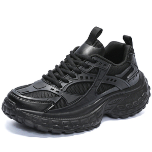 Grande taille US 15 16 EU 49 50 <span class=keywords><strong>maille</strong></span> respirante pur blanc <span class=keywords><strong>noir</strong></span> baskets avec semelle en caoutchouc épais pour la course à pied Gym décontracté Streetwear - Product Image 1