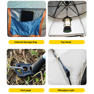 Échantillon Gratuit Tente de Camping Extérieure Légère et Imperméable en Tissu Oxford, Une Chambre, Trois Saisons, 2.4x2.4m pour la Survie et la Chasse - Product Image 3