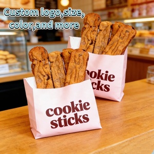 <span class=keywords><strong>Bolsa</strong></span> de papel con fondo afilado impreso con logotipo personalizado para pan, donas, galletas, macarrones, postres, comida para llevar, accesorio de cinta de embalaje - Product Image 2