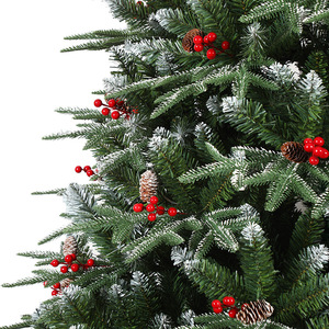Artificial Christmas Tree Decorations Falling-Snow <strong>Pinecones</strong> Flocked Snow Fir Standing Base High Quality Wholesale Plastic Warm - Product Image 3