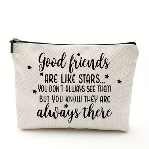Bolsa de maquillaje con estampado digital simple, bolsa de aseo portátil de viaje con textura de lino de poliéster, regalo perfecto para mamá, <span class=keywords><strong>hermana</strong></span> y amigas - Product Image 2