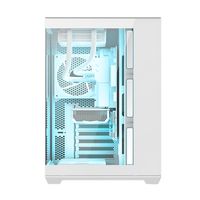 AntarcChill OEM White Pc Gaming Case ATX MATX ITX Mid Tower Computer Cases Chassis Pc Case with Tempered Glass Side Panel