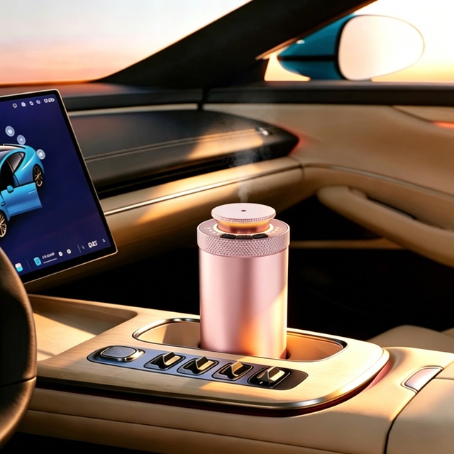 OEM ODM Luxury Design Private Label Instant Fragrance air Alloy Material Small Car Diffuser with Box for Gift Company