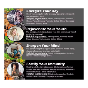 Ashwagandha e Shilajit Cápsula Orgânica para Homens Sea Moss Semente Preta Açafrão Lions Mane Herbal Suplemento OEM Supply - Product Image 6