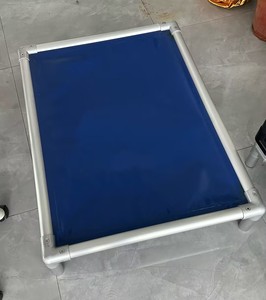 Marco de cama de aluminio elevado para perros a prueba de masticación de lujo portátil, cama de cuna para perros con refrigeración elevada, cama elevada para perros de tela de PVC - Product Image 4