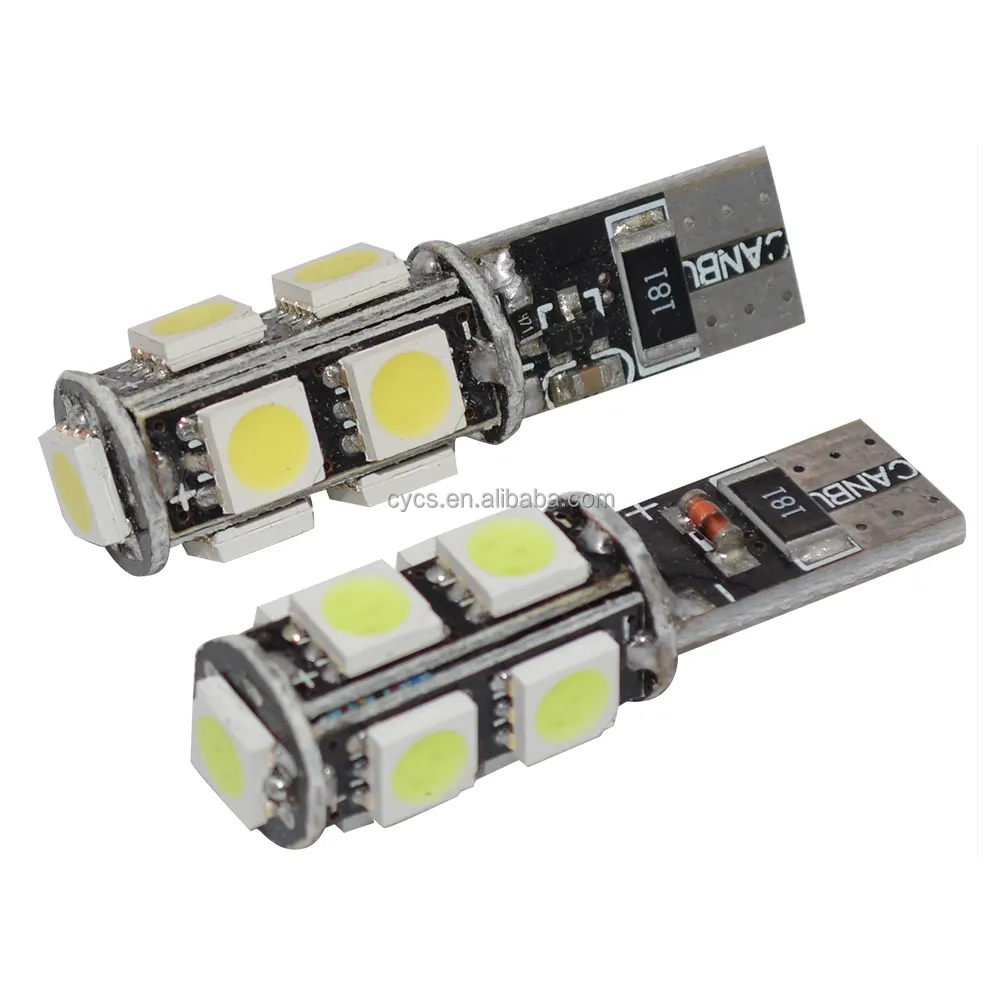 الجملة 12V T10-5050-9SMD-Canbus T10 ترخيص السيارات أضواء 194 T10 Led لمبة الأبيض السيارات Led سيارة الإضاءة T10 Led إسفين مصباح تلقائي