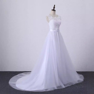 Wedding Dress Women's A-Line Sweetheart Neckline White Gown Natural Waistline Mid-length Elegant Party Dress - Product Image 3