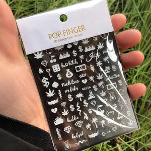 Autocollants pour ongles 3D holographiques flamme de <span class=keywords><strong>feu</strong></span> Laser argent or adhésif curseur décalcomanies de manucure DIY Nail Art décoration accessoires - Product Image 5