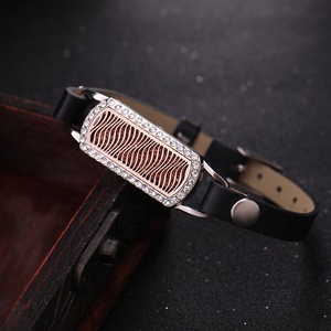 Fashion Rectangular Stainless Steel Band Bracelet Adjustable Leather Bangle <strong>Essential</strong> Oil Diffuser Perfume Aromatherapy Bracelet - Product Image 4