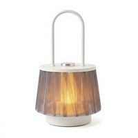 Lampe de table à abat-jour en tissu de style américain MSBN, lampe de chevet LED rechargeable, lumière de nuit à température de couleur réglable