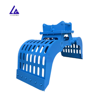 Grappin de tri non rotatif OEM pour excavatrice, conforme CE, conception personnalisée, dents hydrauliques réglables, tri des déchets verts