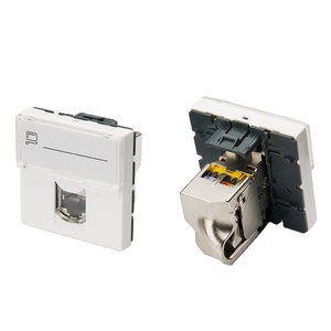 ZHEFAN Stp Toolless 45*45mm Prise Keystone RJ45 Cat6 STP de type français, Plaque de montage Keystone Cat6 de type <span class=keywords><strong>Legrand</strong></span>, Port unique - Product Image 1