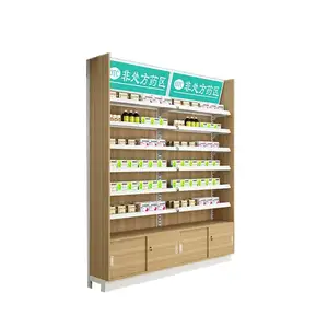 Op Maat Gemaakte Drogisterij Display Planken Medicijnen Planken Houten Display Rack Apotheek Display Plank Apotheek Binnen Armaturen