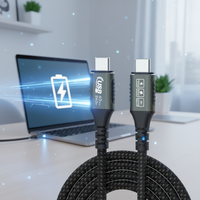 Cable USB Tipo-C de 80 Gbps en Oferta, Carga Rápida de 240 W, Pantalla 8K, Ángulo Recto, Blindaje Trenzado, Cubierta de Nailon, para Teléfono Móvil y Computadora