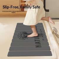 Tapis de sol pliable en terre de diatomée, absorbant, résistant aux taches, séchage rapide, antidérapant, pour toilettes et entrée de salle de bain, design moderne