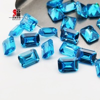Zircone cubique taille émeraude qualité 4A, pierre précieuse bleue aigue-marine Baifu 4x6 5x7 8x6mm