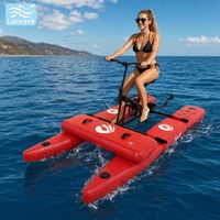 Vélo aquatique à ponton plat Lumark, monoplace, avec cadre en aluminium et tapis flottant avant, pour lac, portable, fabriqué en Chine