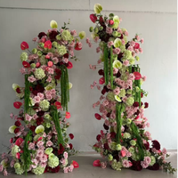 Arche de fleurs artificielles personnalisable, nouveau style, vente directe usine, toile de fond de mariage, arche florale