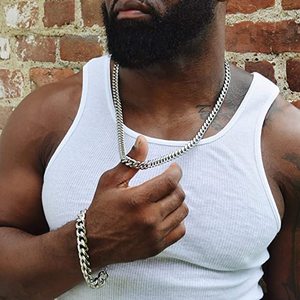 الثقيلة الرجال الهيب هوب المختنق 18k الذهب الأصفر مطلي الفولاذ المقاوم للصدأ 7 مللي متر ميامي الكوبية ربط سلسلة قلادة مجوهرات - Product Image 5