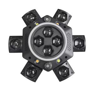Luces Láser RGBW para Escenario, Cabeza de Haz de Seis Brazos con Ojos de Abeja Vajra, en Blanco Cálido y Rojo, Modo de Control DMX512 - Product Image 1