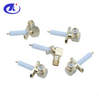 Conector RF de Alto Rendimiento de Fábrica ZK, Conector SMA Hembra de Montaje en Panel con Brida de Ángulo Recto y 4 Orificios, Latón