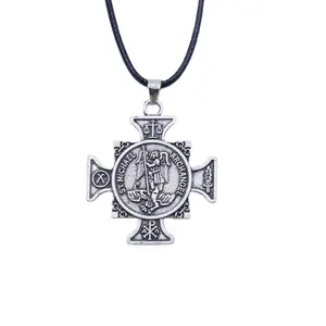 Collar de protección del patrón de Saint Michael Archangel, medallón de la justicia, santo y la justicia