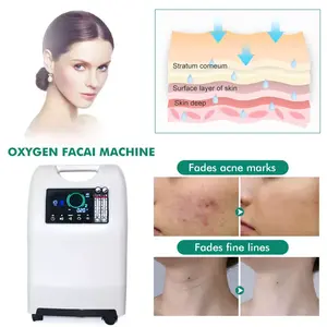 Uso en el hogar Spa Salon Hydro Oxygen <span class=keywords><strong>Facial</strong></span> Machine New Oxigen Maquinas Dome O2 Jet Peel para el cuidado de la piel Rejuvenecimiento US Plug Face Body - Product Image 3
