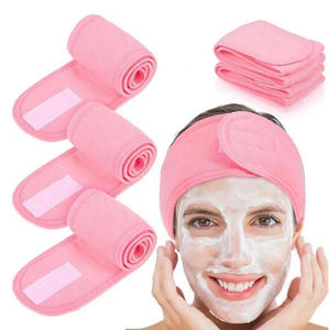 कारखाने प्रत्यक्ष हॉट सेलिंग कस्टम लोगो टेरी कपड़े गैर-पर्ची स्ट्रेचबल मेकअप स्पा चेहरे की त्वचा देखभाल हेडबैंड कस्टम रंगों के साथ चेहरे की त्वचा देखभाल हेडबैंड - Product Image 2