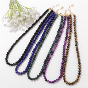 Collana Bohemien Artigianale Trendy con Perle di Pietra Zebra Naturale, Gemma Lucidata per Amanti dei Cristalli, Regalo Antistress, da Indossare Ogni Giorno - Product Image 5