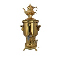 Samovar électrique en acier inoxydable doré 6L, machine à thé russe 1800W 220-240V pour hôtels