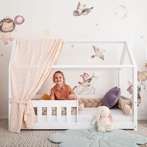 <span class=keywords><strong>Letto</strong></span> <span class=keywords><strong>Montessori</strong></span> Moderno in Legno di Pino Massiccio di Alta Qualità, Ecologico, Bianco, per Bambine - Product Image 2