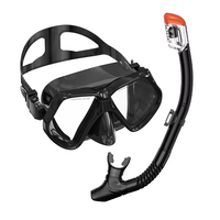 Ensemble de plongée sous-marine avec tuba, masque adulte en silicone et verre trempé à grand cadre anti-buée, sports nautiques, logo personnalisé