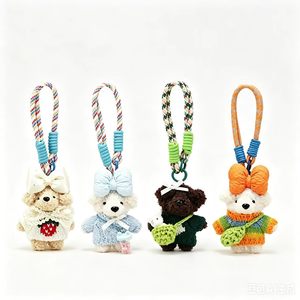 jinbiao Korean Style Keychain <b>Cute</b> Mini Cartoon Plush <b>Bear</b> Doll Phone Case Climbing Rope Bag Purse Pendant Charms Christmas - Product Image 2