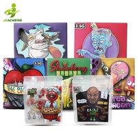Boîtes en papier découpées sur mesure avec impression UV pour biscuits et bonbons, 3,5g, motifs floraux exotiques, et sachets Mylar 3,5g découpés avec boîtes assorties