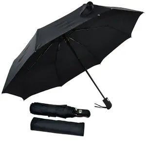 Guarda-chuva preto auto aberto e fechado chuva telescópio guarda-chuva