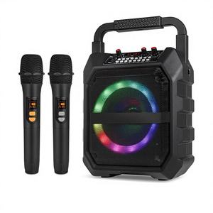 คาราโอเกะแบบพกพาสำหรับเต้นรำกลางแจ้ง พร้อมลำโพงไร้สาย ไมโครโฟน 2 ตัว หน้าจอแสดงผล ระบบเสียงออลอินวัน - Product Image 1