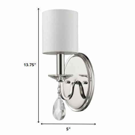 HMS Modern Three-Light Wall Sconce in Silver with White Fabric Shade Contemporary Style LED Warm White Light Source