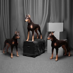 Maniquí de perro Doberman, superventas, productos para mascotas de fibra de vidrio, exhibición de Maniquí de perro encantador para exhibición de correa de Mascota - Product Image 1