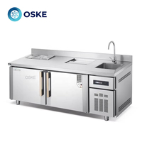 Vente en gros de table en acier inoxydable de qualité pour magasin de thé au lait console de bar à eau équipement d'établi prix équitable pour la réfrigération