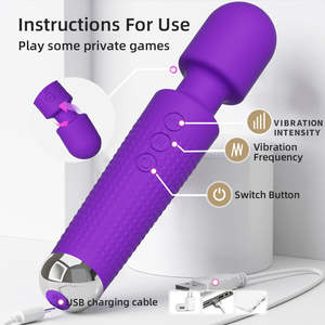 Vibrateur clitoridien pour femmes, bâton AV en gros, jouet sexuel pour adultes, 20 modes de vibration, masseur baguette - Product Image 4