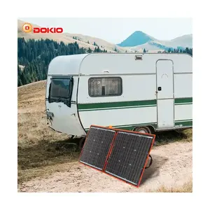 Dokio 100 W (55W x 2Pcs) 18V flexible schwarze Solarmodule Decke Faltbarer 12 Volt Controller 100 Watt Panels Solar
