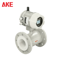 Débitmètre électromagnétique AKE EMF22 pour liquides, électrode en acier inoxydable 316L doublée de néoprène, 4-20 mA, RS485 Modbus, DC24V, IP65, OEM